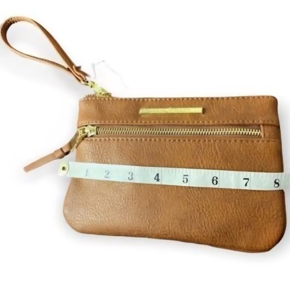 Nwot, Steve Madden Cognac Wristlet Clutch with Gold Hardware. Price Is Firm - Picture 5 of 12
